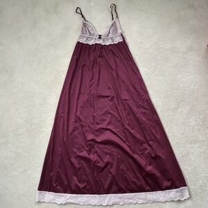 Vintage Vassarette Long Nightgown Lace Bodice Made In USA Small (32)